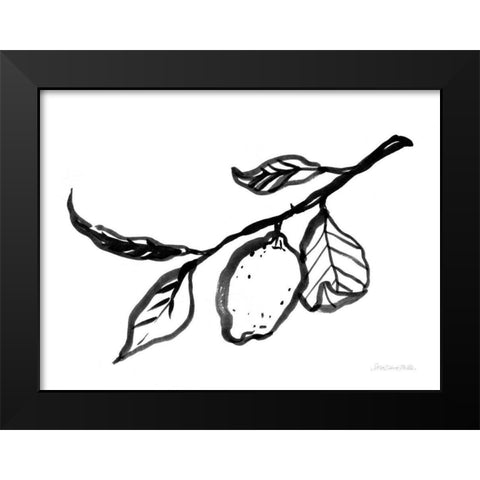 Ink Lemon Black Modern Wood Framed Art Print by Miller, Sara Zieve