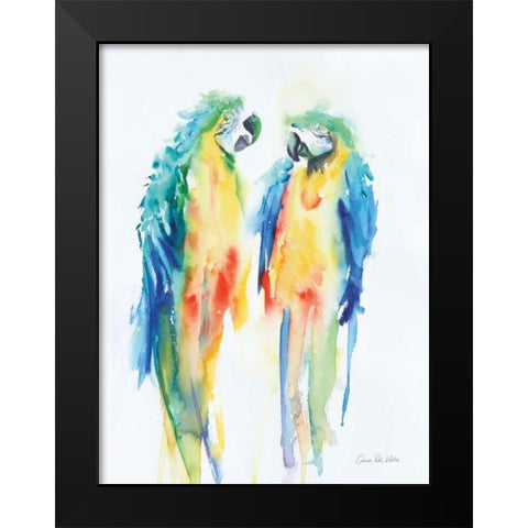 Colorful Parrots I Black Modern Wood Framed Art Print by Valle, Aimee Del