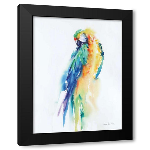Colorful Parrots II Black Modern Wood Framed Art Print with Double Matting by Valle, Aimee Del