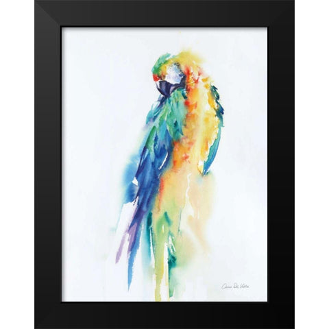 Colorful Parrots II Black Modern Wood Framed Art Print by Valle, Aimee Del