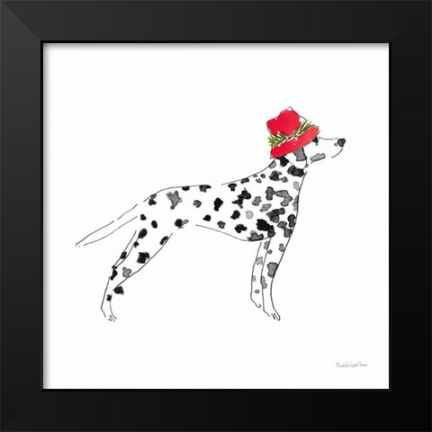 Holiday Dalmatian Black Modern Wood Framed Art Print by Charro, Mercedes Lopez