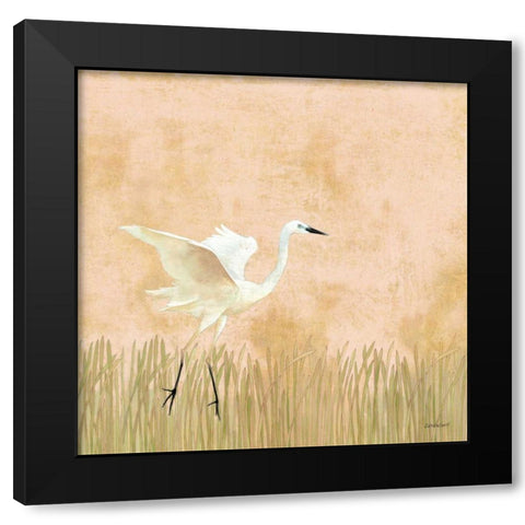 Egret Alighting I Black Modern Wood Framed Art Print with Double Matting by Lovell, Kathrine
