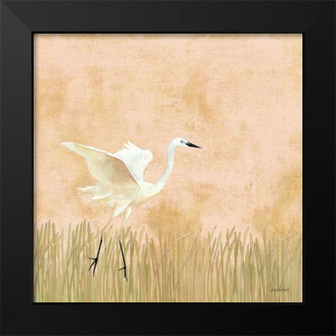 Egret Alighting I Black Modern Wood Framed Art Print by Lovell, Kathrine
