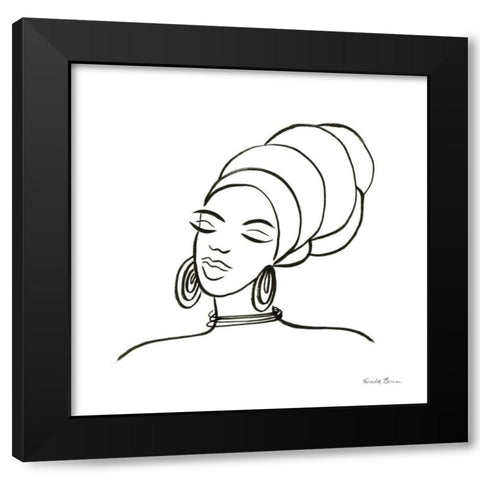 Muse II Black Modern Wood Framed Art Print with Double Matting by Zaman, Farida