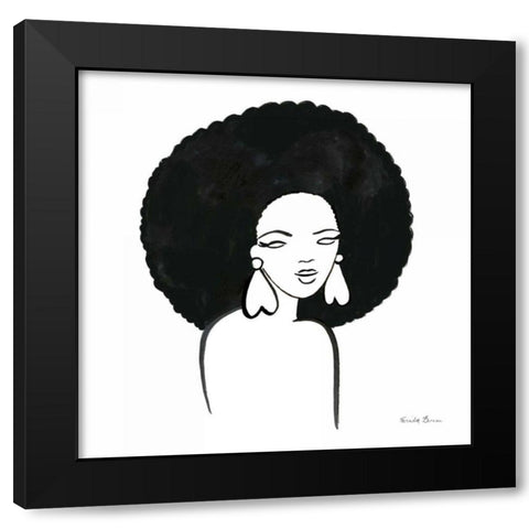 Afro Girl I Black Modern Wood Framed Art Print with Double Matting by Zaman, Farida