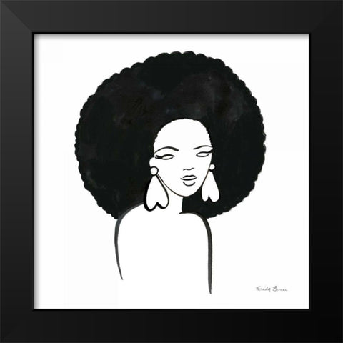 Afro Girl I Black Modern Wood Framed Art Print by Zaman, Farida