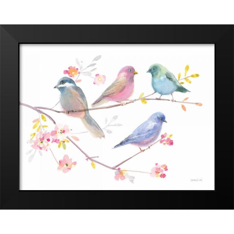 Flight Friends V Black Modern Wood Framed Art Print by Nai, Danhui