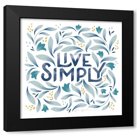 Calm Words I Black Modern Wood Framed Art Print with Double Matting by Graham, Gia