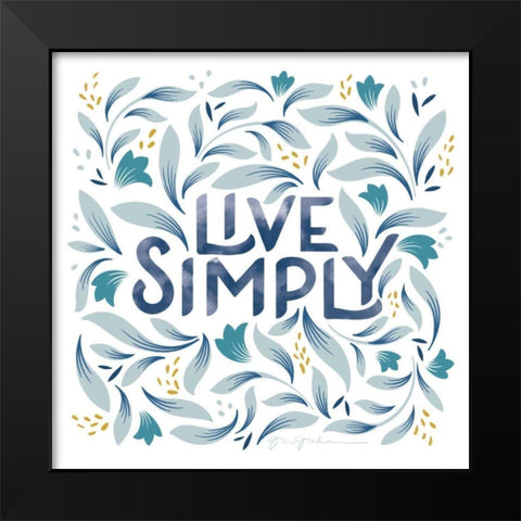Calm Words I Black Modern Wood Framed Art Print by Graham, Gia