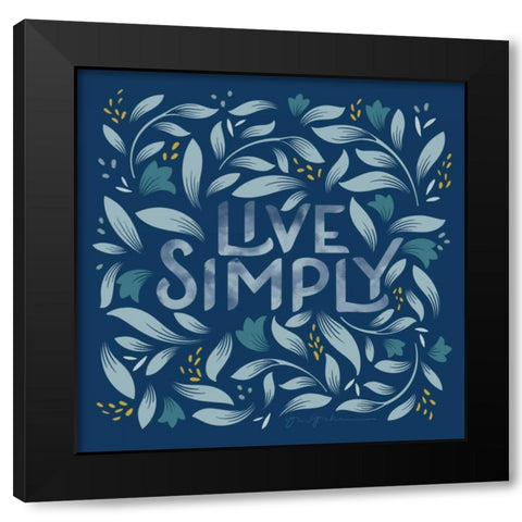 Calm Words I Dark Black Modern Wood Framed Art Print with Double Matting by Graham, Gia