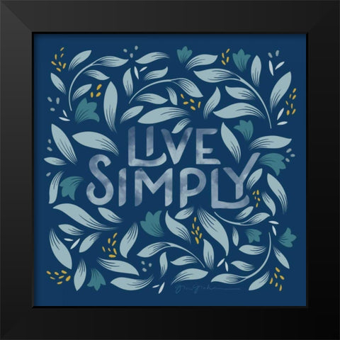 Calm Words I Dark Black Modern Wood Framed Art Print by Graham, Gia