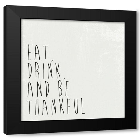 Give Thanks II Black Modern Wood Framed Art Print with Double Matting by Wild Apple Portfolio