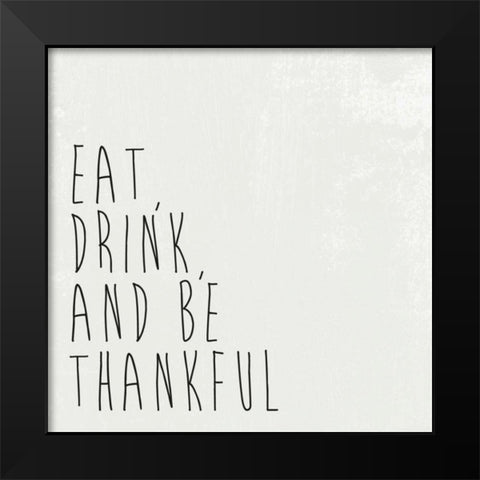 Give Thanks II Black Modern Wood Framed Art Print by Wild Apple Portfolio