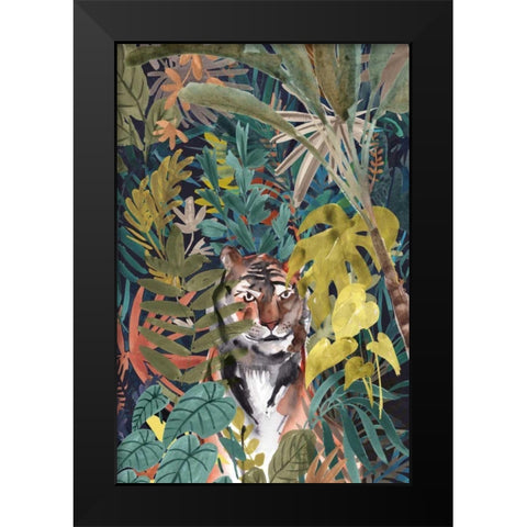 Jungle Mood Black Modern Wood Framed Art Print by Panganiban, Karyn