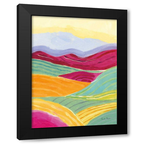 Sunny Landscape II Black Modern Wood Framed Art Print with Double Matting by Zaman, Farida