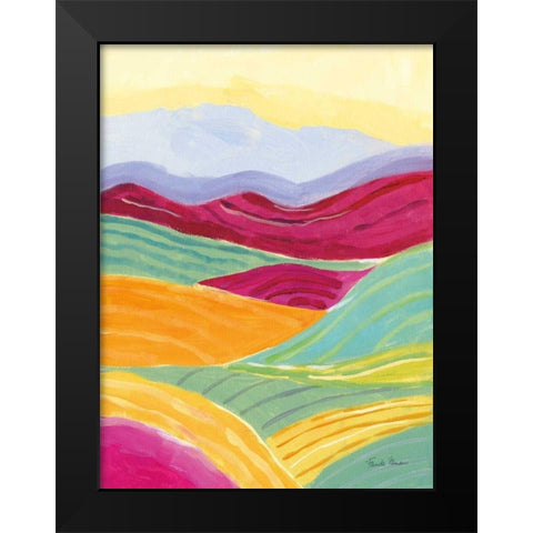 Sunny Landscape II Black Modern Wood Framed Art Print by Zaman, Farida
