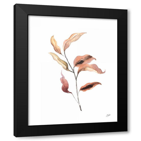 Pieces of Autumn II Black Modern Wood Framed Art Print with Double Matting by Panganiban, Karyn