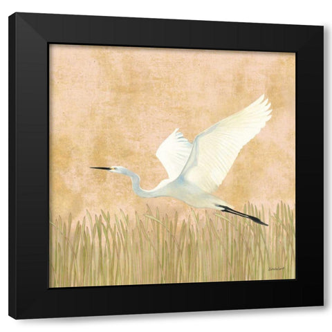Egret Alighting II Flipped Black Modern Wood Framed Art Print with Double Matting by Lovell, Kathrine