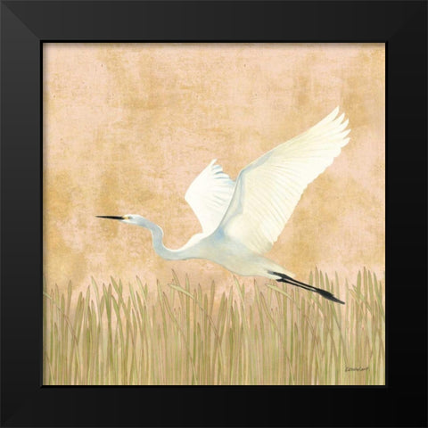 Egret Alighting II Flipped Black Modern Wood Framed Art Print by Lovell, Kathrine