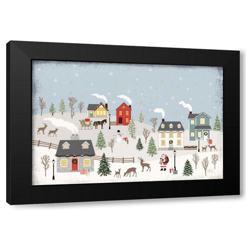 Christmas Village II Day Black Modern Wood Framed Art Print by Marshall, Laura
