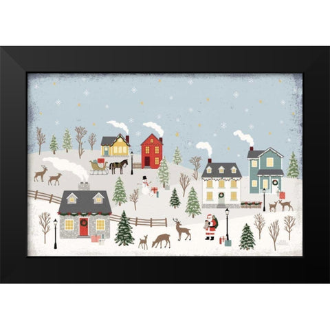 Christmas Village II Day Black Modern Wood Framed Art Print by Marshall, Laura