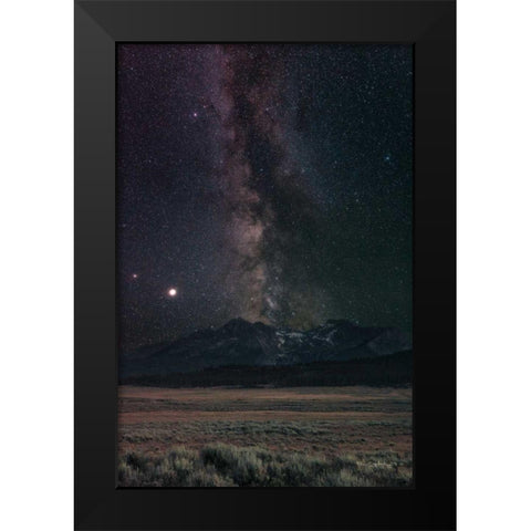 Milky Way in Sawtooth Mountains Black Modern Wood Framed Art Print by Majchrowicz, Alan