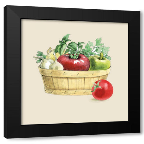 Fresh From The Garden I Cream Black Modern Wood Framed Art Print with Double Matting by Grove, Beth