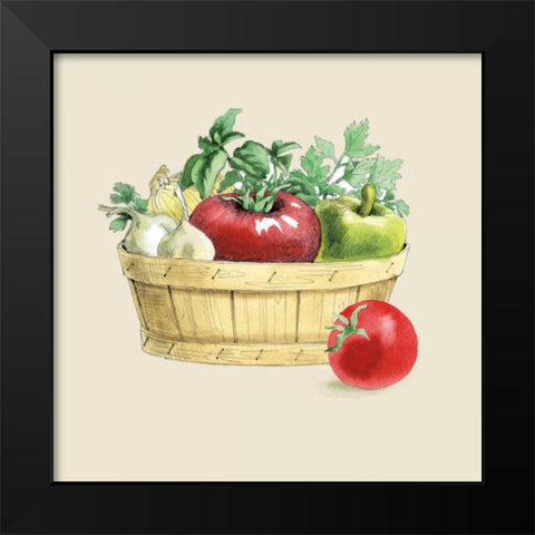 Fresh From The Garden I Cream Black Modern Wood Framed Art Print by Grove, Beth