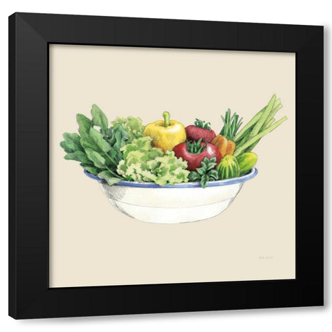 Fresh From The Garden IV Cream Black Modern Wood Framed Art Print by Grove, Beth