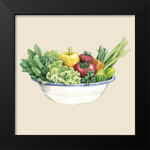 Fresh From The Garden IV Cream Black Modern Wood Framed Art Print by Grove, Beth