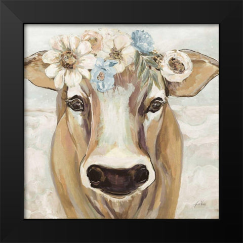 Beau with Flowers Neutral Black Modern Wood Framed Art Print by Vertentes, Jeanette