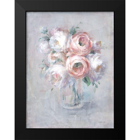 Light Summer Blooms I Black Modern Wood Framed Art Print by Nai, Danhui