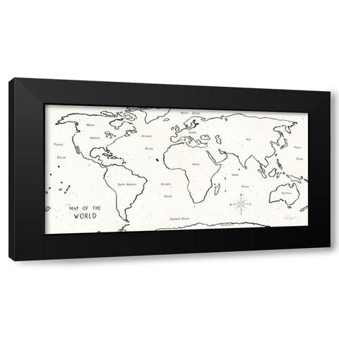 Sketch Map II Black Modern Wood Framed Art Print by Schlabach, Sue