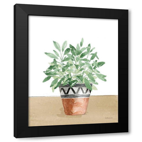 Herb Garden V White Black Modern Wood Framed Art Print with Double Matting by Grove, Beth