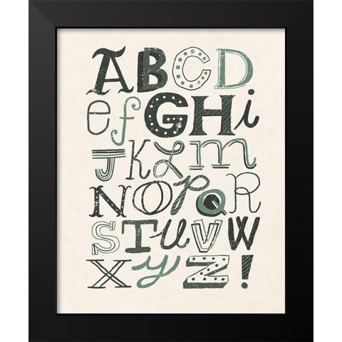 Funky Letters Dark Black Modern Wood Framed Art Print by Mullan, Michael