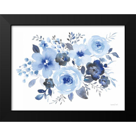 Fresh Blue Bower II Black Modern Wood Framed Art Print by Nai, Danhui