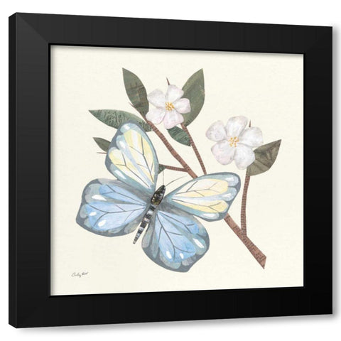In the Garden Butterfly Black Modern Wood Framed Art Print with Double Matting by Prahl, Courtney