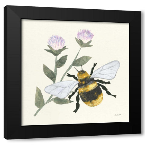 In the Garden Bee Black Modern Wood Framed Art Print by Prahl, Courtney