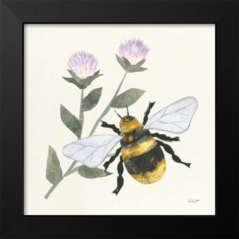 In the Garden Bee Black Modern Wood Framed Art Print by Prahl, Courtney