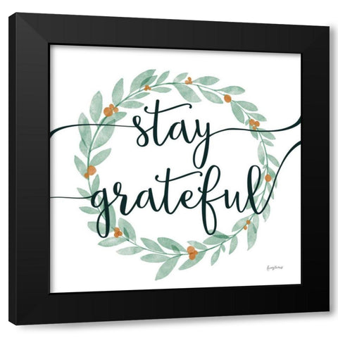 Sage Sayings Wreath III Black Modern Wood Framed Art Print by Thorns, Becky