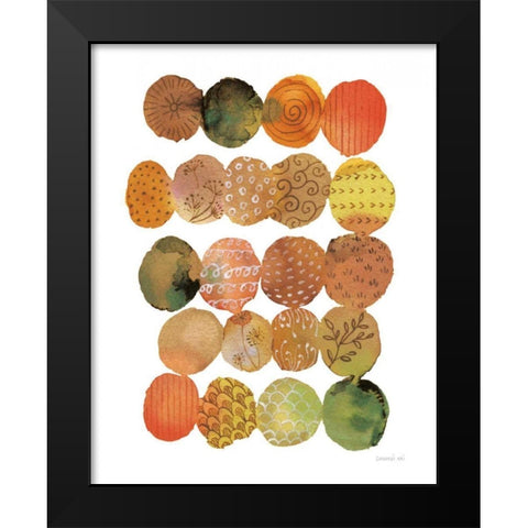 Fall Circle Stories II Black Modern Wood Framed Art Print by Nai, Danhui