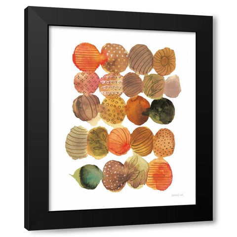 Fall Circle Stories III Black Modern Wood Framed Art Print by Nai, Danhui