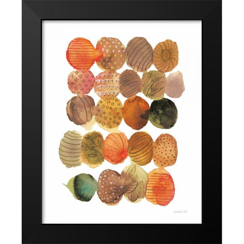 Fall Circle Stories III Black Modern Wood Framed Art Print by Nai, Danhui