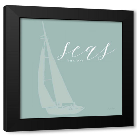 Seas the Day Black Modern Wood Framed Art Print with Double Matting by Charro, Mercedes Lopez
