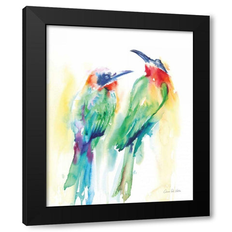 Tropical Birds Black Modern Wood Framed Art Print by Valle, Aimee Del
