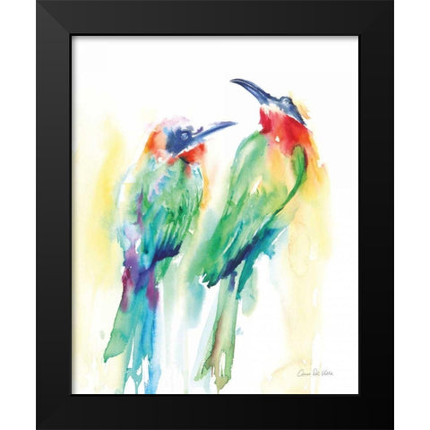 Tropical Birds Black Modern Wood Framed Art Print by Valle, Aimee Del