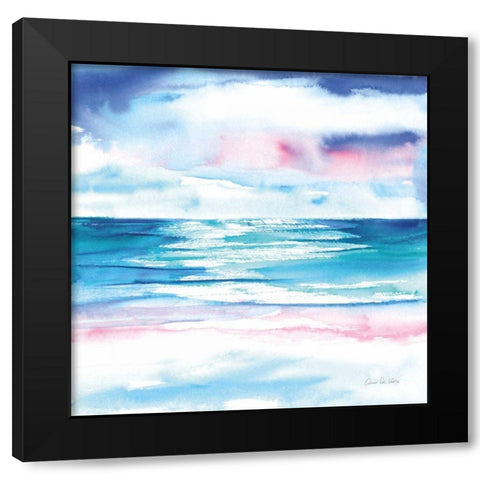 Turquoise Sea I Black Modern Wood Framed Art Print with Double Matting by Valle, Aimee Del