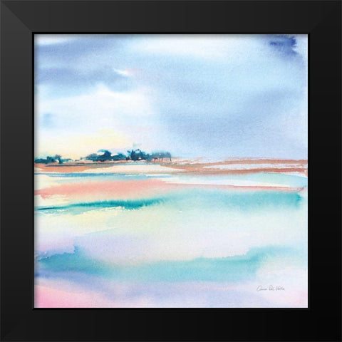Water and Sand Black Modern Wood Framed Art Print by Valle, Aimee Del