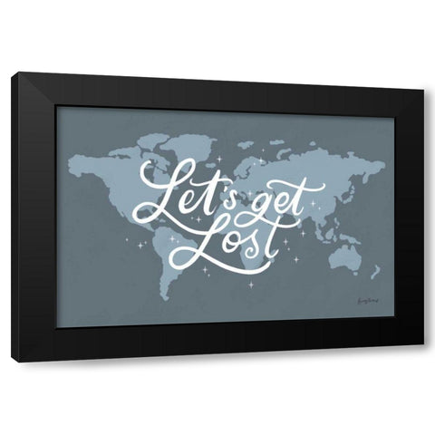 Mapped Out III Black Modern Wood Framed Art Print by Thorns, Becky