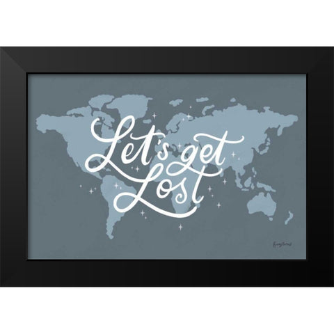 Mapped Out III Black Modern Wood Framed Art Print by Thorns, Becky